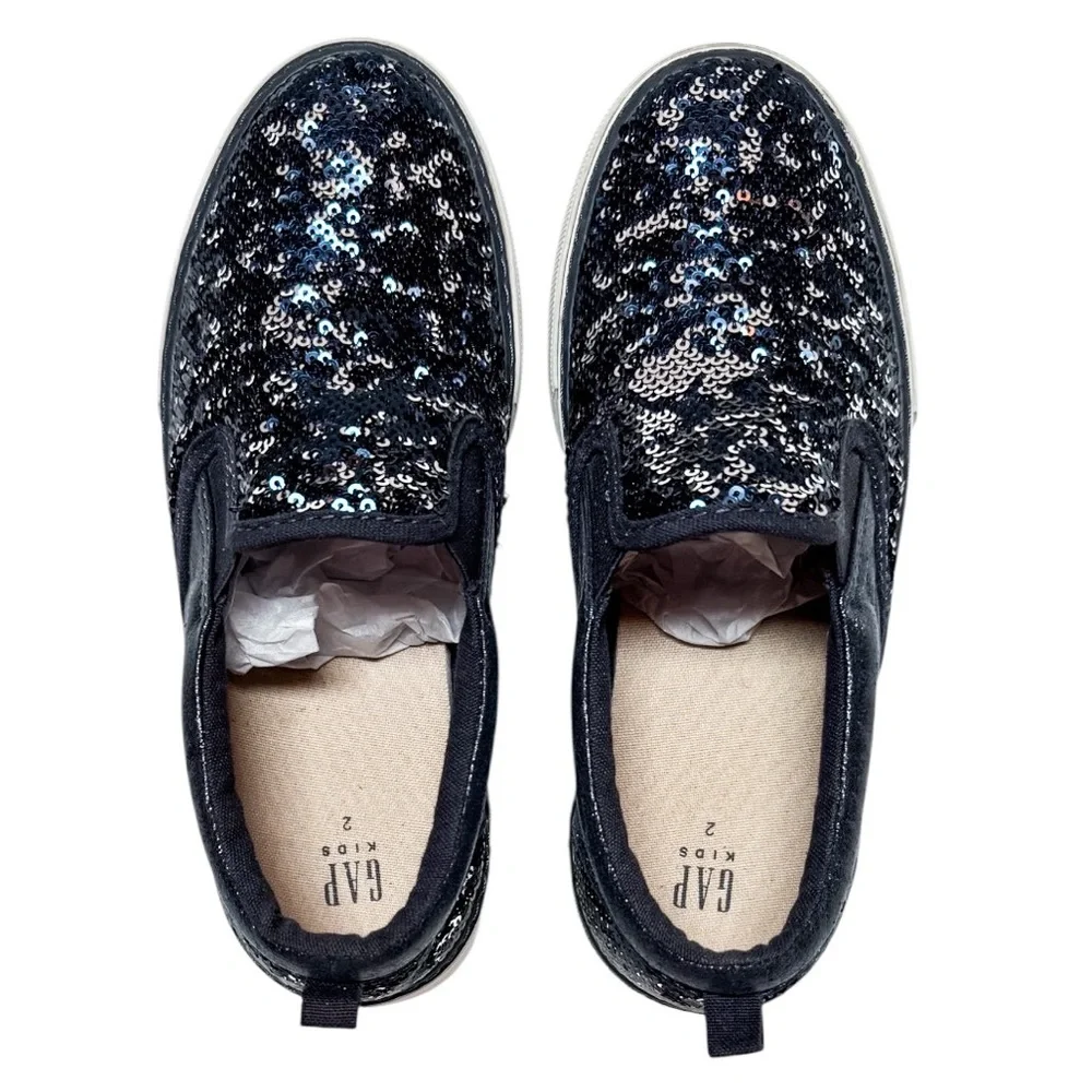 Gap Kids Flippy Sequin Slip-On Sneakers Navy Blue